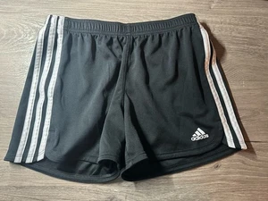Girl’s Adidas Athletic Shorts Size 14 Black With White Stripes - Picture 1 of 5