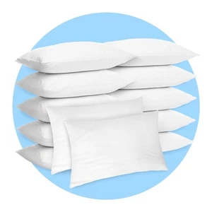 Pillow Cases Standard Size White Pillow Cases Set of 12 Cotton Blend 200 TC S... - Picture 1 of 7