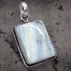 Blue Scheelite 925 Silver Plated Handmade Pendant 1.8" Women Jewelry GW - Picture 1 of 3