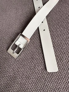 Esprit feiner Ledergürtel edler Gürtel aus Leder Weiß Gr. 80 cm B 25 mm - Bild 1 von 15