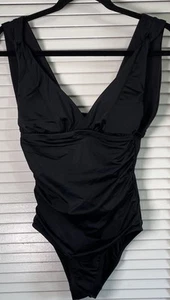 NWT Time & True Black One Piece Swimsuit M 8-10 - Picture 1 of 4