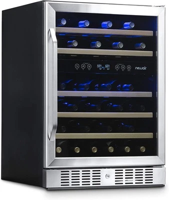 Newair AWR-460DB-RB 24" Doble Zona Vino Nevera con Estantes-Certificado Reacondicionado Foto 1 de 4