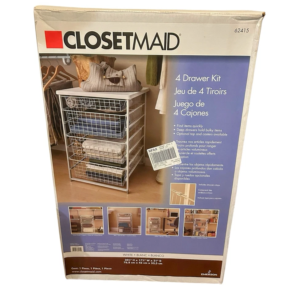 Closetmaid 4 Drawer Kit Storage Drawers 62415 - Image 1 of 4