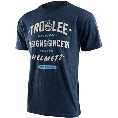 Troy Lee Designs Roll Out Youth Tee, Heather Navy Blue - Image 1 of 4