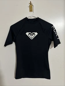 Roxy Girls' Short Sleeve Rash Guard Beach Shirt S, Black/Red/Yellow/Green/Pink - Picture 1 of 2