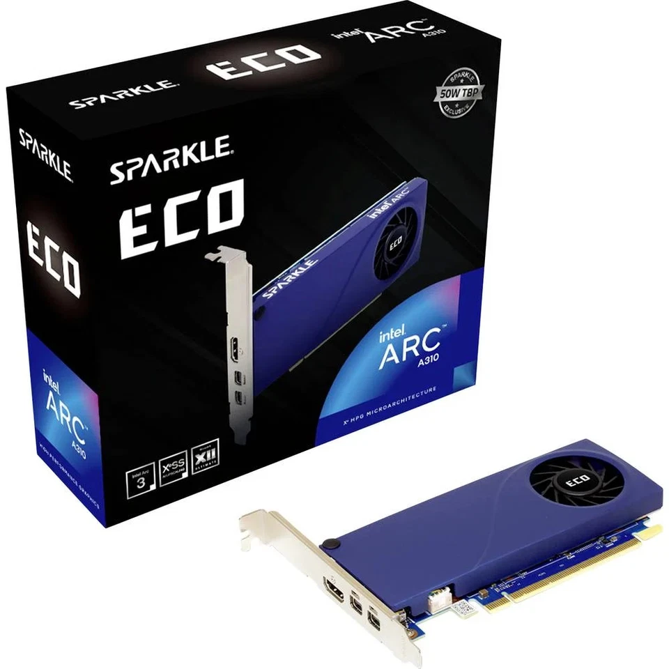Sparkle Scheda grafica Intel Arc™ A310 ECO 4 GB RAM GDDR6 PCIe x16 Mini - Immagine 1 di 3