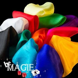 Foulard 20 x 20 cm - Couleur AU CHOIX - 100 % Soie - Tour de magie - Photo 1/13