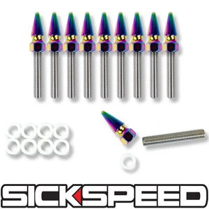 10 PC STAINLESS STEEL EXTENDED MANIFOLD INTAKE STUD KIT/SET NEO CHROME SPIKE P13 - Picture 1 of 1