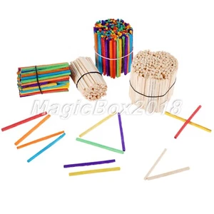 200/500/1000pcs Wood Counting Sticks Rods Preschool Math Learning Toy 2 Colour - Picture 1 of 14