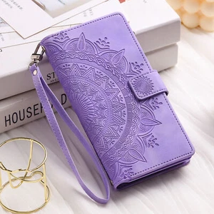 Totem Zipper Leather Card Wallet Phone Case For Google Pixel 6 7 8 Pro 6A 7A 5G - Picture 1 of 18