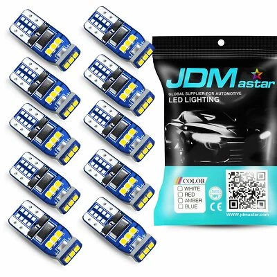 JDM ASTAR  10 x White LED T10 194 168 Map Dome Trunk License Plate Light Bulbs - Image 1 of 4