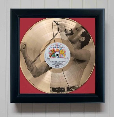 Freddie Mercury Bohemian Rhapsody Gold Record Etched LP Shadowbox Display - Image 1 of 4