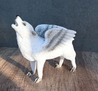 Snow Angel Wings Native Tribal Howling Wolf Totem Spirit Figurine Collection 6"L