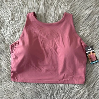 Avia Wirefree Crop Sports Bra Womens Size XL (D-DD) Pink Moisture Wicking New - Image 1 of 4