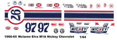 Calcomanías de tobogán acuático #97 Mclaren ELVA M1A 1965-66 1/64th HO Slot Car Foto 1 de 4