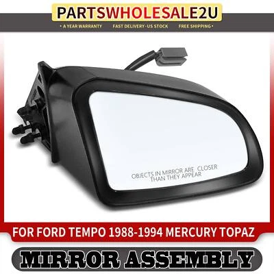 1x Espejo retrovisor eléctrico negro lado derecho pasajero para Ford Tempo 1988-1994 Mercury Topaz Foto 1 de 4