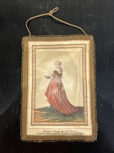 LBCA3 VINTAGE SOIE BRODERIE BRODÉE ROSE DEFSEIN COSTUME 16EME ROSSEL ERZEUGNISSE - Imagen 1 de 6