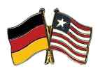 Germany & Liberia Friendship Flags Gold Plated Enamel Lapel Pin Badge