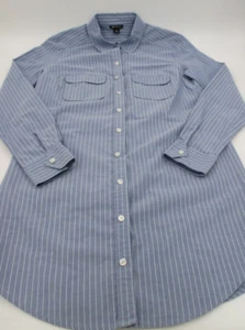 I Heart Ronson Women's Blue Pinstripe Shirt Dress - Small - Picture 1 of 5