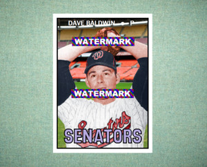 Dave Baldwin Washington Senators 1967 Style Custom Baseball Art Card