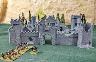 Castillo modular Grimdale Ruined Border Fort 15 mm terreno DBM DBA polvo negro Foto 1 de 4