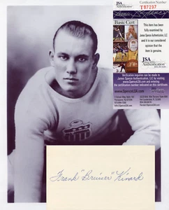 Bruiser Kinard Signed JSA COA Autographed Index Card w/8X10 Photo Autograph Auto - Picture 1 of 4