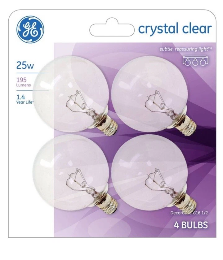 GE 4 pk 25w Light Bulb White Bathroom Light Bulbs 195 Lumens E12 Base - Image 1 of 4