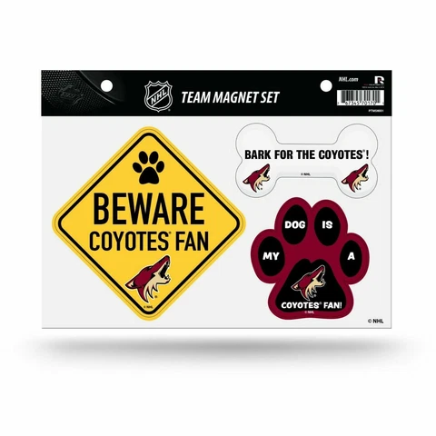 NEW! ARIZONA COYOTES PET DOG MAGNET SHEET SET BEWARE FAN LICENSED Cover