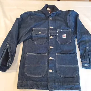 Vintage Jeans Feuerwehrmann Chore Jacke Gr. Small blau gefüttert - Bild 1 von 9