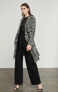 BCBG Tasi Cortina Frontal Trinchera Estampado Floral Columpio Abrigo Chaqueta Corbata XS NUEVO CON ETIQUETAS $298 - Imagen 1 de 12