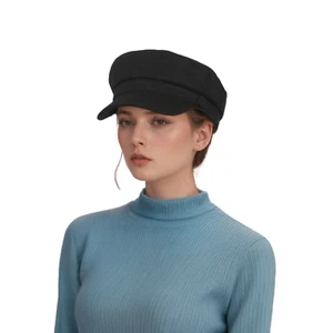 Wool Fiddler Cap for Women - Vintage Breton Sailor Hat, Retro Newsboy Style - Picture 1 of 13