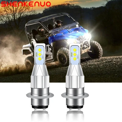 Headlights For Yamaha Raptor 700 700R 2006-2018 White 6000K LED Bulbs H6M 2 Pack - Image 1 of 4