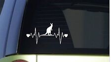 Kangaroo heartbeat lifeline *I226* 8" wide Sticker decal aussie australia