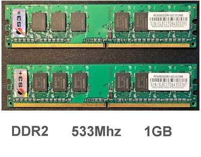 Memoria RAM DDR2 PC2-4200 533Mhz 1GB (2 x 512MB) S3 Plus - Immagine 1 di 4
