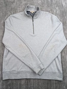 BURBERRY BRIT Mens 1/4 Zip Pullover Sweater Gray 2XL Pima Cotton Golf Casual - Picture 1 of 12
