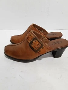 CLARKS BENDABLES BROWN LEATHER SLIP ON CASUAL LADIES 7M SHOES - Picture 1 of 5