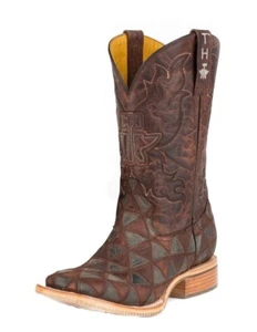 Tin Haul Western Boots Mens Triangles Square Brown 14-020-0007-0285 BR - Picture 1 of 2