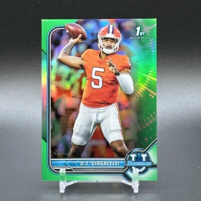 DJ Uiagalelei 2022 Bowman University 1st Chrome True Green Refractor #'d /99 RC - Image 1 of 3