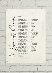 Full Serenity Prayer Vintage Metal Sign FREE SHIPPING-Reinhold Niebuhr-12"x16" - Picture 1 of 9