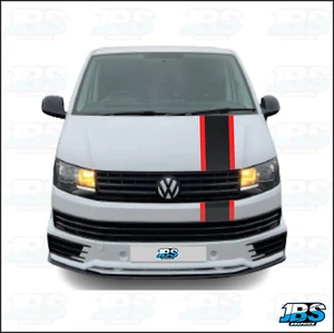 FITS  TRANSPORTER T5 T6 2 Colour Bonnet Stripes Vinyl Graphics Decals #3 - Picture 1 of 2