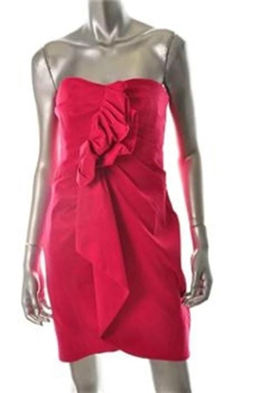 Vestido de cóctel formal fucsia Phoebe Couture acanalado talla 6 nuevo con etiquetas $310 Foto 1 de 1