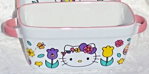 HELLO KITTY Sanrio Spring Easter CERAMIC Loaf Pan BAKEWARE 5 x 9 NEW - Picture 1 of 4