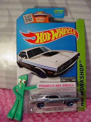 Dodge Challenger #227 2015 Hot Wheels '71☆ Exclusivo de Walmart Zamac; azul☆Músculo Foto 1 de 2