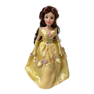 2002 Belle Porcelain Keepsake Doll 16” Princess Beauty & Beast Stand Brass Key - Picture 1 of 8
