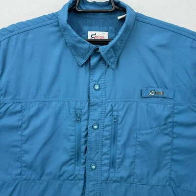 Camisa World Wide Sportsman Teal Pesca Ventilada Abotonada XL Manga Larga Foto 1 de 4