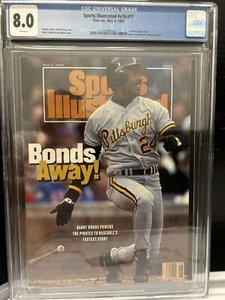 Barry Bonds - 1st Rookie NEWSTAND Cover Sports Illustrated, 8.0 CGC - Picture 1 of 5