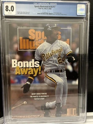 Barry Bonds - 1st Rookie NEWSTAND Cover Sports Illustrated, 8.0 CGC - Image 1 of 4