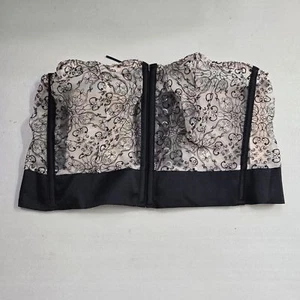 Victoria's Secret Women Bra Large Black Floral Unlined Strapless Sheer Very Sexy - Picture 1 of 12