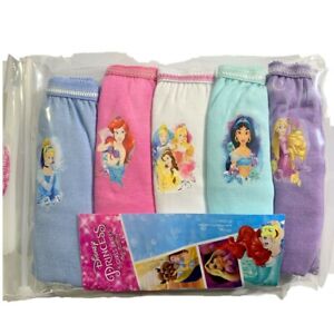 Girls 5 PACK Disney Princess Pants Briefs Knickers 100% Cotton Age 2 3 4 5 6 7 8