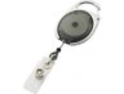 Retractable Carabiner Name Badge Key Card Holders Smoke and Silver colors 3 ct - Image 1 of 2